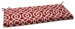 New Geo Red Bench Cushion