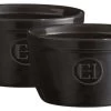 Emile Henry Charcoal Ceramic 5.1 Ounce #9 Ramekin, Set Of 2