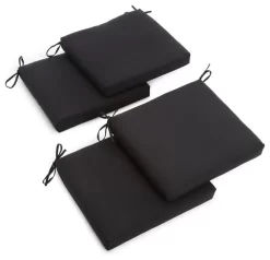 20"x21" Twill Chair Cushion, Set Of 4, Black