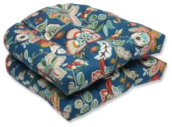 Telfair Peacock Wicker Seat Cushion, Set Of 2