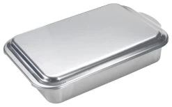 Nordic Ware Naturals Aluminum Rectangular Cake Pan With Metal Lid