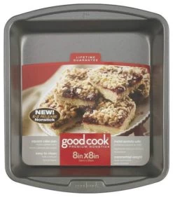 Good Cook 04017 Non-stick Square Cake Pan, 8" X 8"