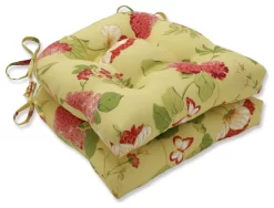 Risa Lemonade Reversible Chair Pad Set Of 2