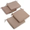 20"x19" Twill Chair Cushion, Set Of 4, Toffee