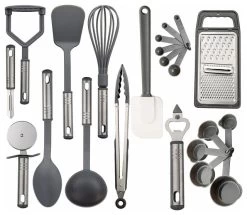 Nylon Kitchen Utensils, 23-Piece Set, Grey