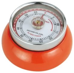 Zassenhaus Retro Kitchen Timer With Magnet 2.75" X 1.25" Orange