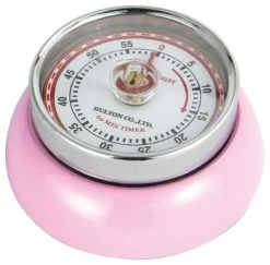 Zassenhaus Pink 2.75 Inch Retro Magnetic Kitchen Timer