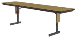 Adjustable Height 3/4" High Pressure Folding Seminar Table In Fusion Maple