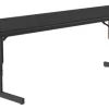 Adjustable Height 3/4" High Pressure Folding Seminar Table In Black Granite