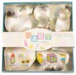 Foxrun Tinplated Steel 5 Piece Baby Cookie Cutter Set