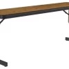 Correll Adjustable Height 3/4" High Pressure Folding Seminar Table In Medium Oak