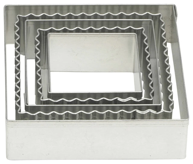 Mrs. Anderson's Baking 5 Piece Square Crinkle Graduated Cookie Cutter Set