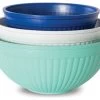 Nordic Ware Coastal Blue Microwave 3 Piece Prep And Serve Bowl Set