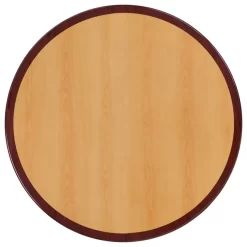 36'' Round 2-Tone High-Gloss Cherry/Mahogany Resin Table Top