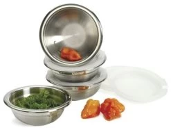 RSVP Stainless Steel Prep Bowls Set With Lids, Set Of 4
