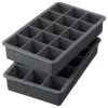Tovolo Perfect Cube Charcoal Silicone Ice Tray, Set Of 2
