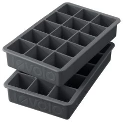 Tovolo Perfect Cube Charcoal Silicone Ice Tray, Set Of 2