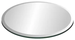 66" Tempered Round Glass Table Top, 1/2" Thickness, 1" Bevel