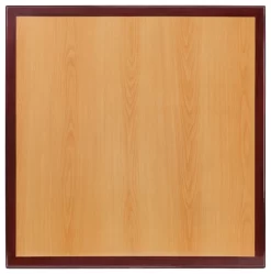 MFO 24'' Square Two-Tone Resin Cherry And Mahogany Table Top