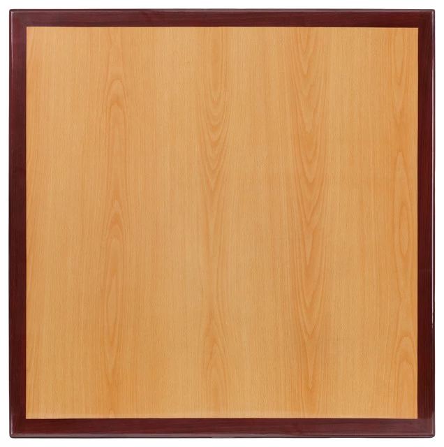MFO 24'' Square Two-Tone Resin Cherry And Mahogany Table Top