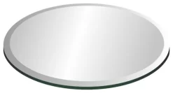12" Tempered Glass Round Glass Table Top, 1/2" Thickness, 1" Bevel